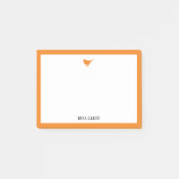Bright Orange Bird and Border w/ White & Name