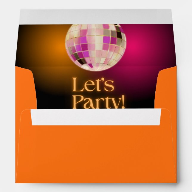 Bright Orange Birthday Party Envelope (Back (Bottom))