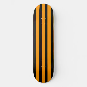 Bright Orange & Black Stripe Skateboard Deck
