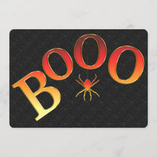 Bright Orange Boo Halloween Party Invitation