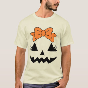 Bright Orange Bow Design for Halloween T-Shirt