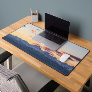 Bright orange clouds above Triglav, Slovenia Desk Mat