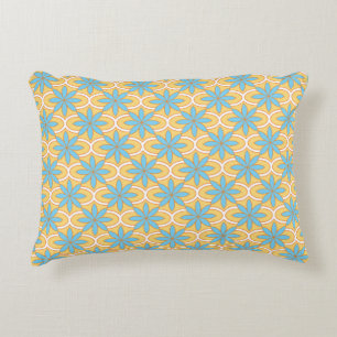 Bright orange fabric design featuring intricate bl decorative cushion