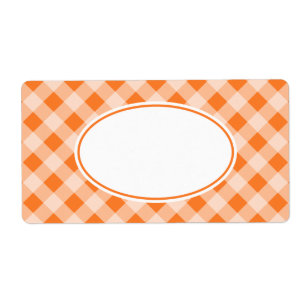 Bright Orange Gingham Labels