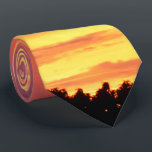 Bright Orange Glowing Cloudy Sunset, Tie<br><div class="desc">Pictured is a beautiful eye catching glowing orange sunset</div>