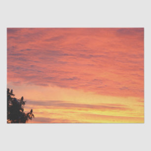 Bright Orange Glowing Cloudy Sunset, Tissue Paper