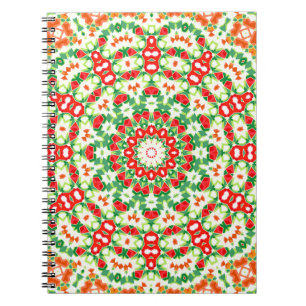 Bright Orange Green Fashionable Bandanna Shawl Notebook