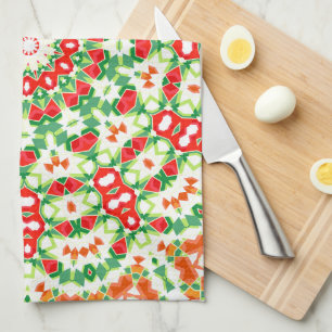 Bright Orange Green Fashionable Bandanna Shawl Tea Towel