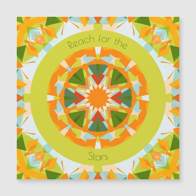 Bright Orange Green Reach for the Stars Motivation (Front)