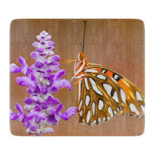 Bright Orange Gulf Fritillary Butterfly Cutting Board