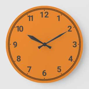 Bright orange large clock