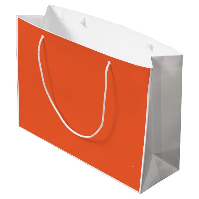 Bright Orange Minimalist Solid Background Large Gift Bag (Back Angled)
