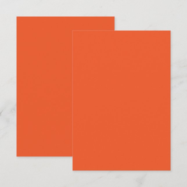 Bright Orange Minimalist Solid Background RSVP Card (Front/Back)