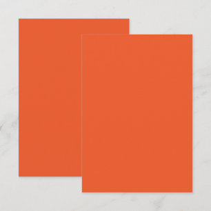 Bright Orange Minimalist Solid Background RSVP Card