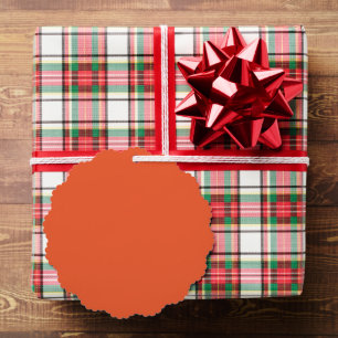 Bright Orange Minimalist Solid Background Tree Decoration Card