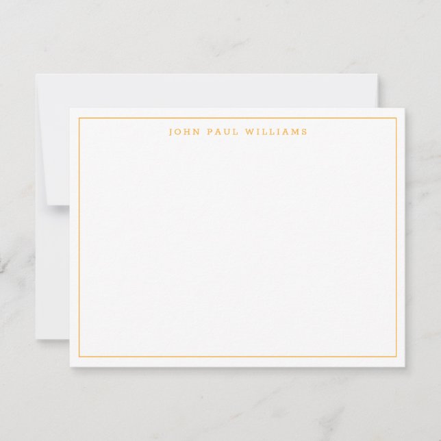 Bright Orange Modern Professional Thin Border Card (Front)