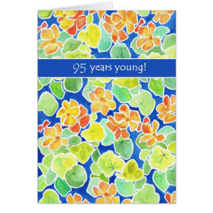 Bright Orange Nasturtiums Floral 95th Birthday