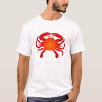 Bright Orange Ombre Crab Silhouette