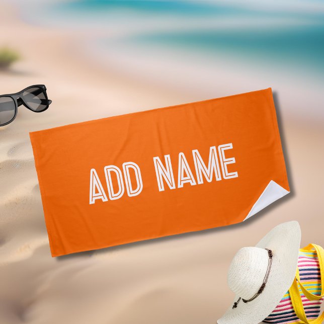 bright orange- personalised beach towel (Creator Uploaded)