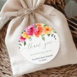 Bright orange pink peonies baby shower favour tags<br><div class="desc">For more advanced customisation of this design,  simply select the "Customise It" button above!</div>