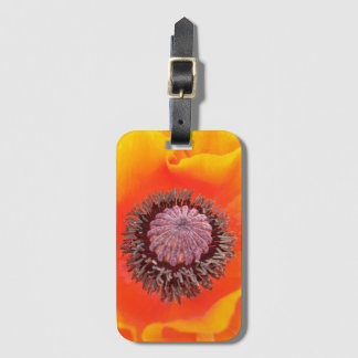 Bright Orange Poppy Flower Luggage Tag