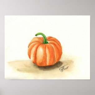 Bright orange pumpkin poster