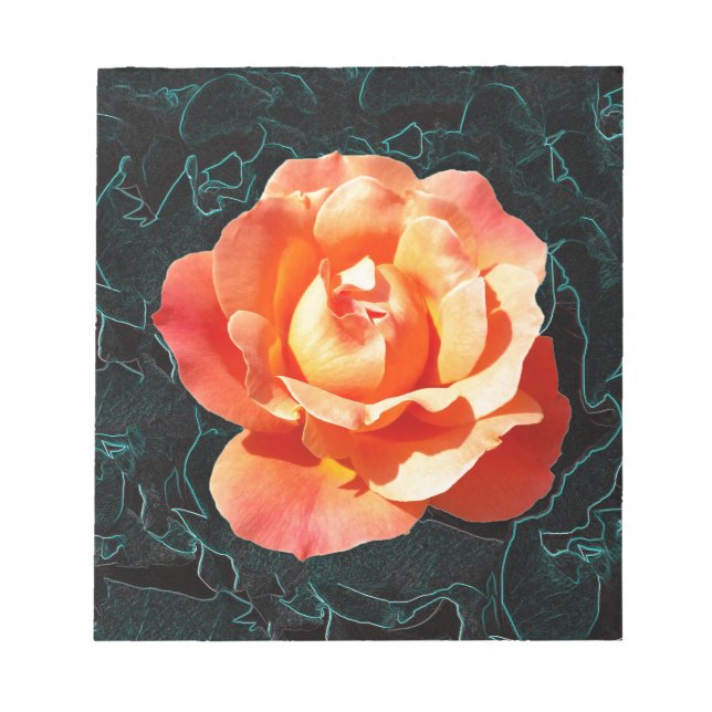 Bright orange rose notepad (Front)
