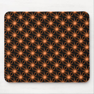 Bright Orange Swirling Suns Mousepad
