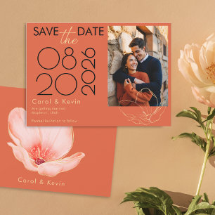 Bright orange Verona sunset Photo wedding Save The Date