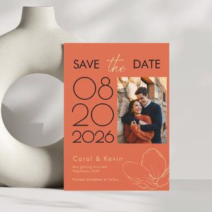 Bright orange Verona sunset Photo wedding Save The Date