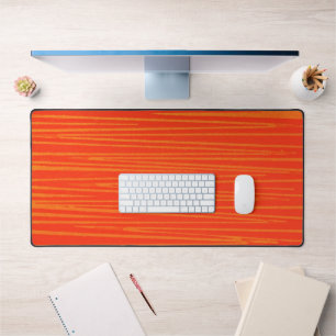 Bright Orange Wild Striped Desk Mat Pad