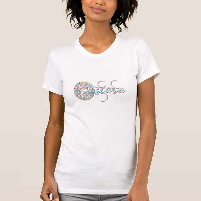 Bright Ostara Egg Script Text T-Shirt (Front)