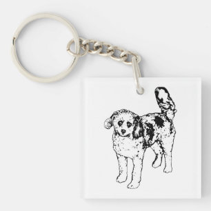 Bright Outlined Pet Brings Warm Festive Travels Key Ring