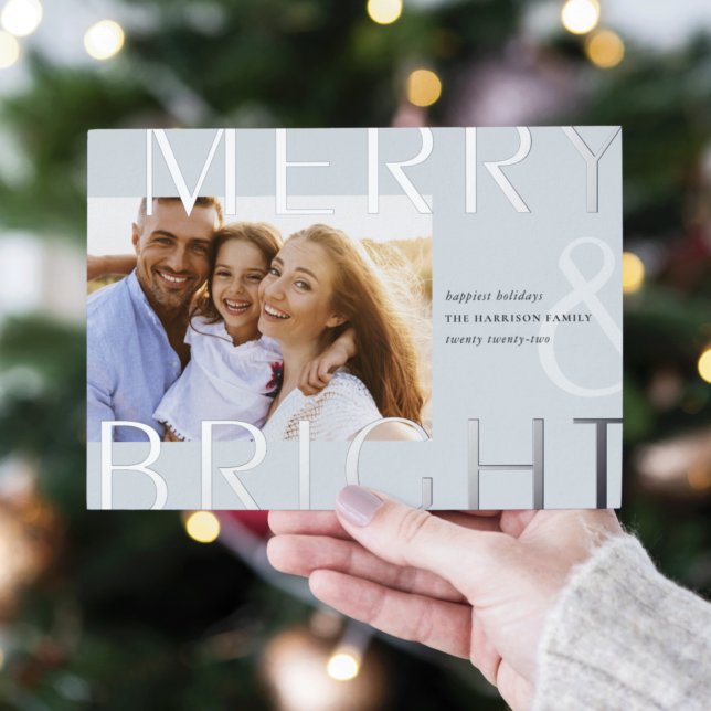Bright Overlay | Modern Photo Foil Holiday Card (Creator Uploaded)