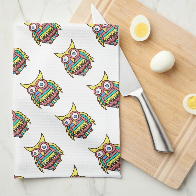 Bright Owl Kitchen towel (Quarter Fold)