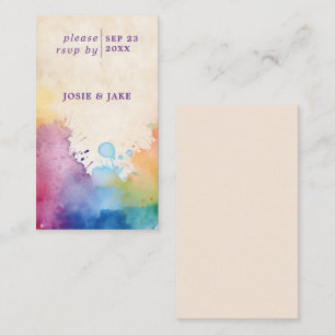 Bright paint splashes RSVP Enclosure Card