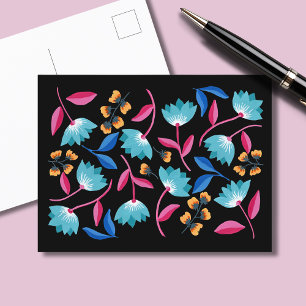 Bright Painted Abstract Postcard