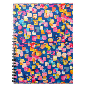 Bright Painted Abstract Square Pattern Notebook