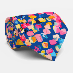 Bright Painted Abstract Square Pattern Tie