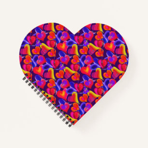 Bright Painted Hearts   Valentine's Day Notebook