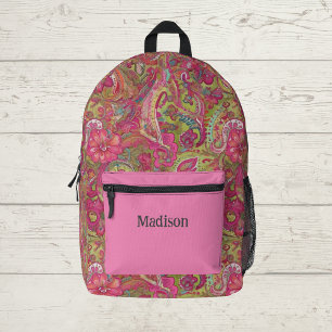 Bright Paisley Patterned Backpack