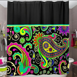 Bright paisley shower curtain