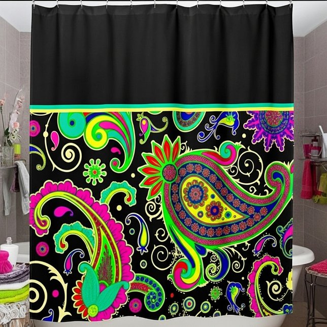 Bright paisley shower curtain (Creator Uploaded)