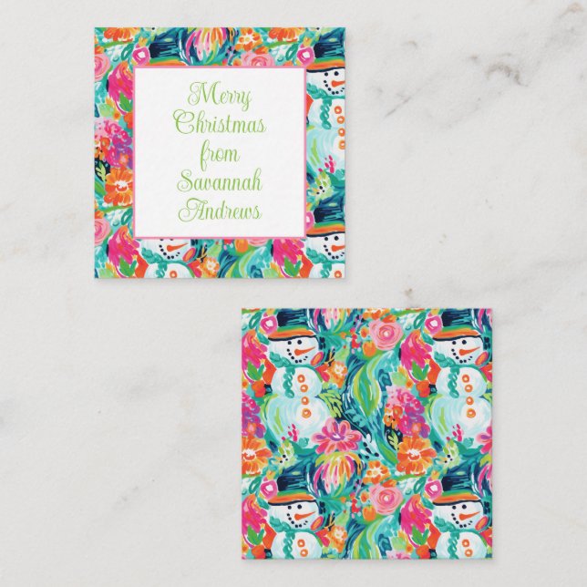 Bright Palm Beach Christmas Ornaments Enclosure Card (Front/Back)