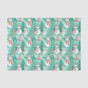 Bright Palm Beach Christmas Snowmen Tissue Paper