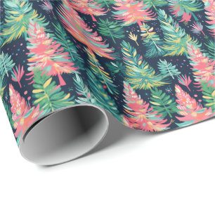 Bright Palm Beach Christmas Trees Wrapping Paper
