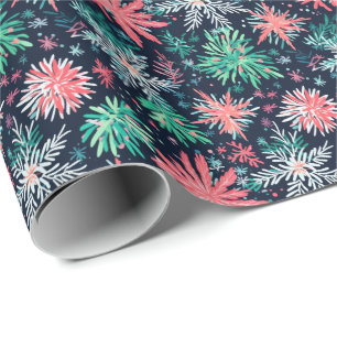 Bright Palm Beach Christmas Watercolor Wrapping Paper