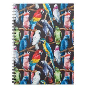 Bright parrot: tropical watercolor wallpaper. notebook