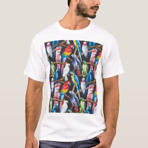 Bright parrot: tropical watercolor wallpaper. T-Shirt
