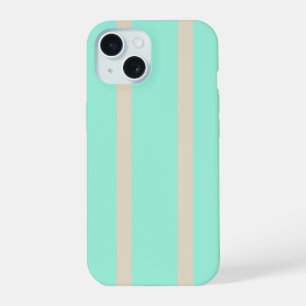 Bright pastel blue and grey striped lines iPhone 15 case
